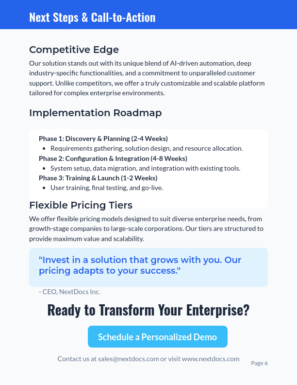 Enterprise ROI Whitepaper for SaaS Sales