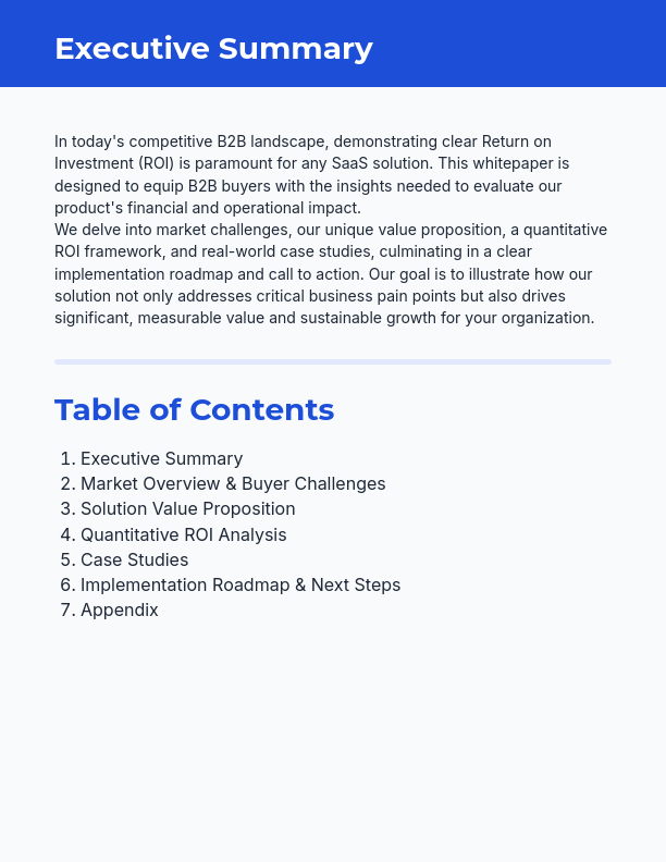 B2B SaaS Sales ROI Whitepaper - Executive Guide