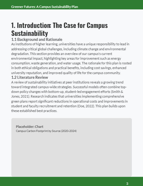 Student Whitepaper: Campus Sustainability Plan