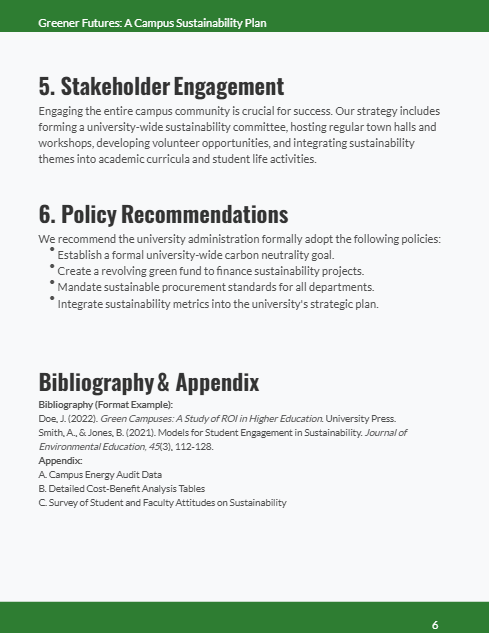 Student Whitepaper: Campus Sustainability Plan