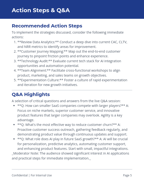 SaaS Growth Webinar Whitepaper for Executives