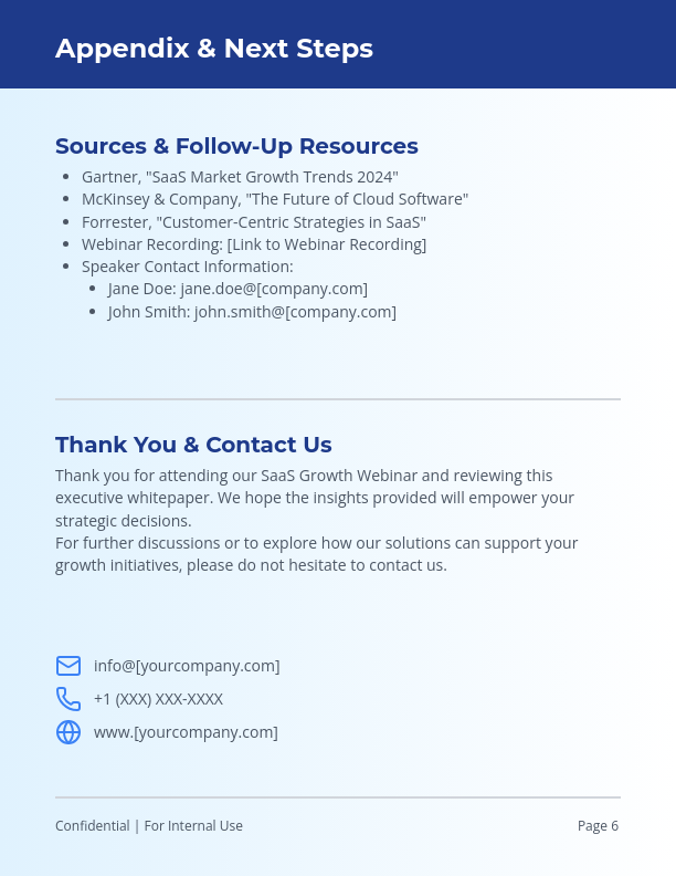 SaaS Growth Webinar Whitepaper for Executives