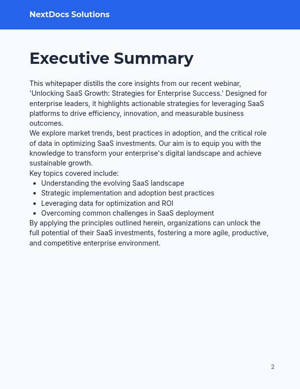 Enterprise SaaS Webinar Whitepaper Guide