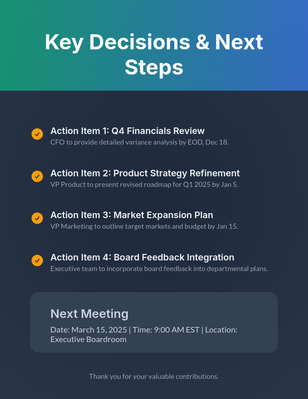 Corporate Governance Quarterly Board Agenda