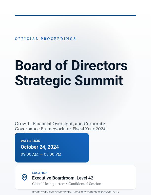 Executive Board Strategic Planning Agenda