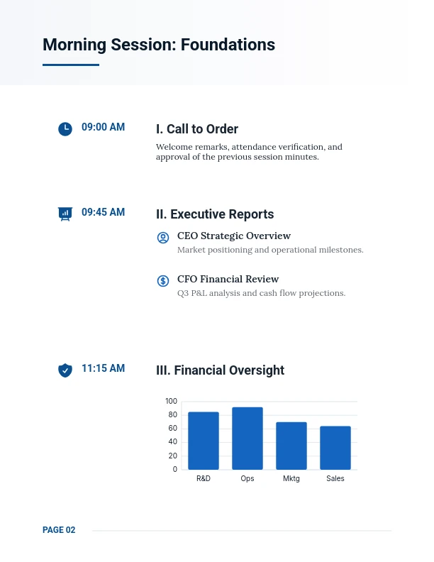 Executive Board Strategic Planning Agenda