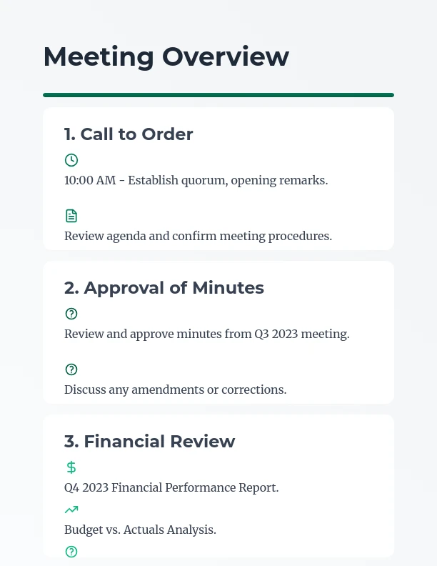 Executive Board Governance & Strategic Agenda