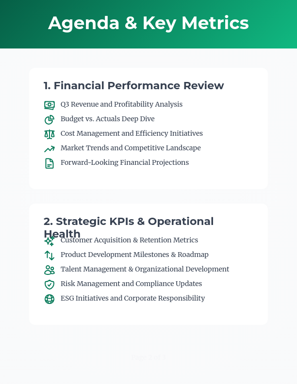 Quarterly Executive Board Review Session