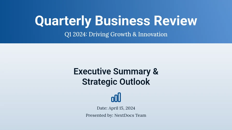 Strategic Quarterly Business Review Agenda
