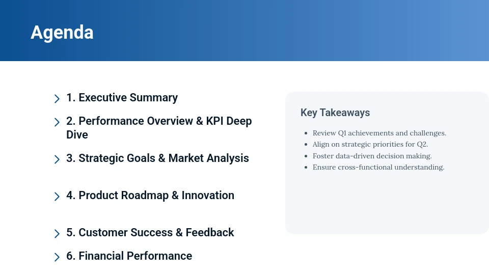 Strategic Quarterly Business Review Agenda