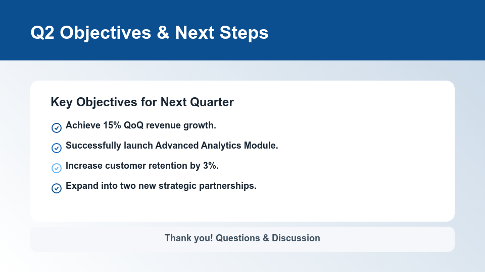 Strategic Quarterly Business Review Agenda