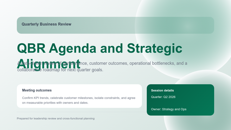 Strategic QBR Performance & Growth Agenda