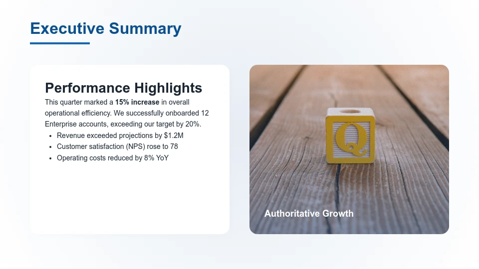 Quarterly Business Review Strategic Roadmap