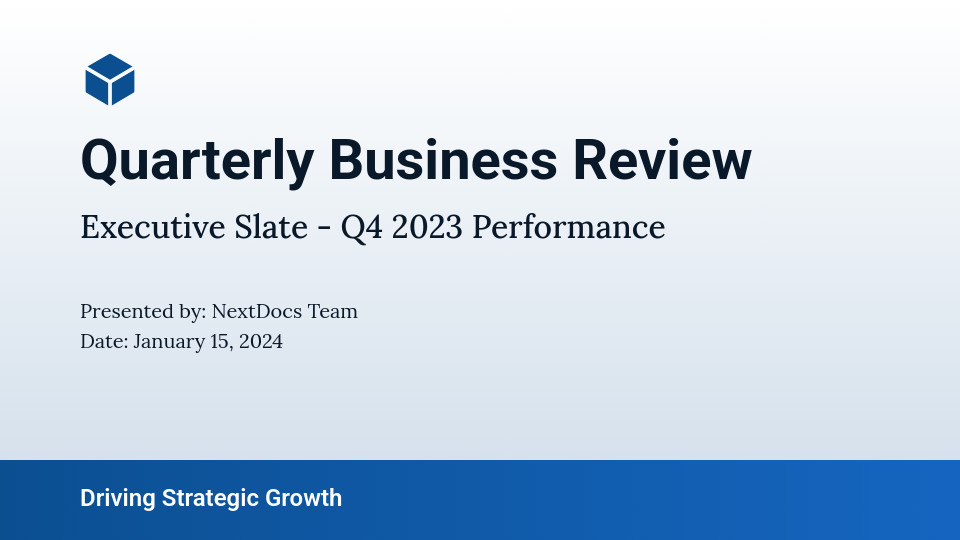 Strategic Quarterly Business Review Agenda