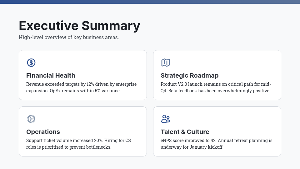 Data-Driven Quarterly Business Review Agenda