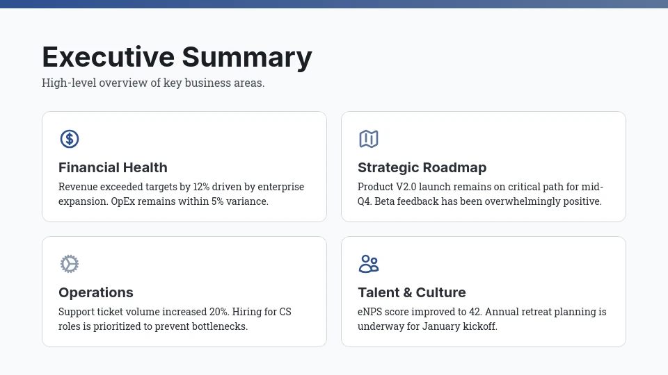 Data-Driven Quarterly Business Review Agenda