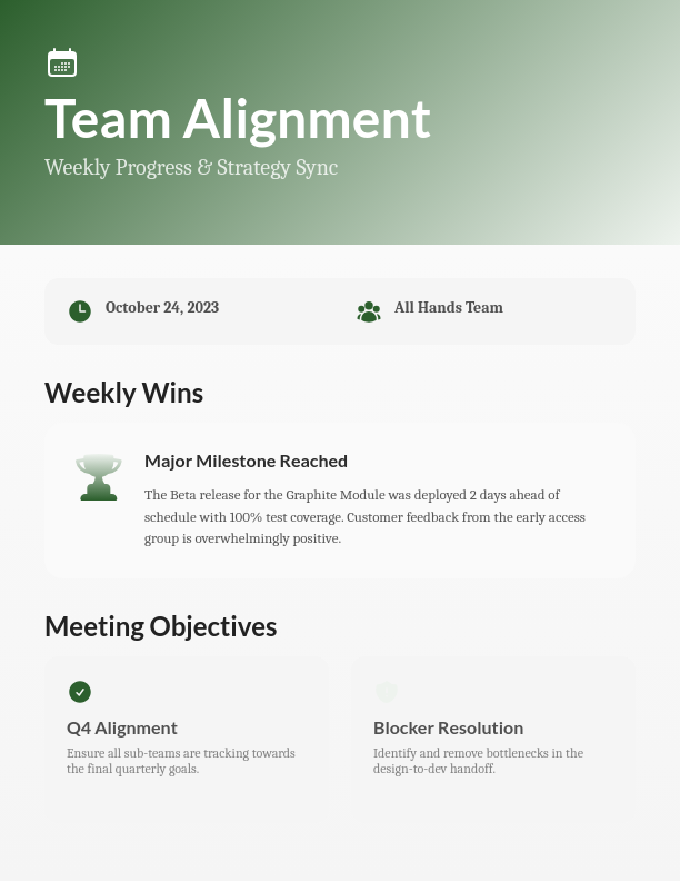 Collaborative Team Sync and Progress Review