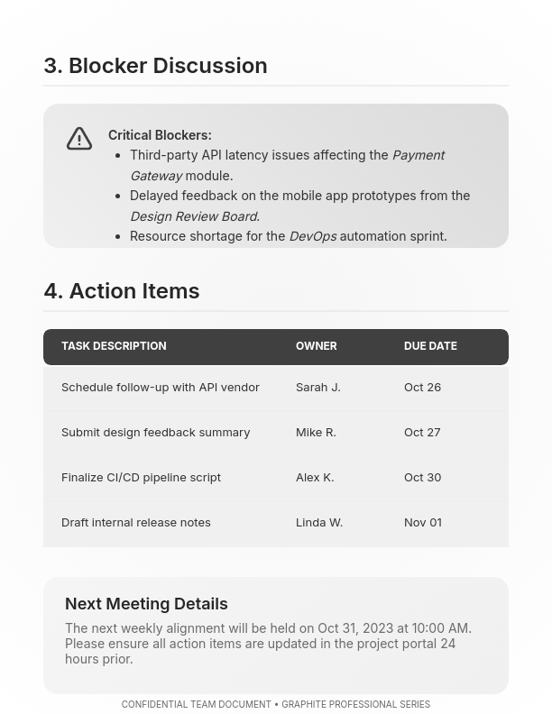 Strategic Team Sync Agenda