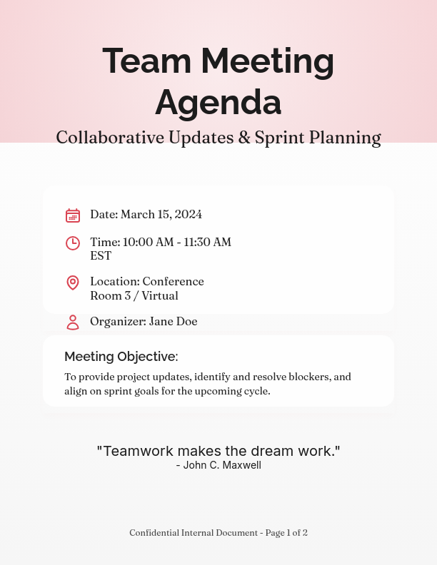 Efficient Weekly Team Sync Schedule