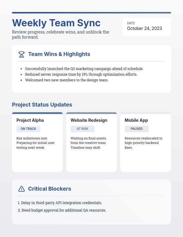 Strategic Weekly Team Sync Guide