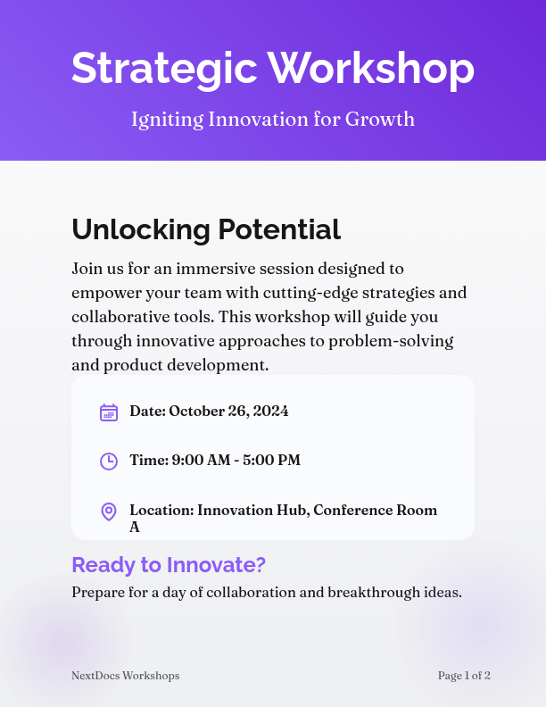 Collaborative Team Workshop Schedule