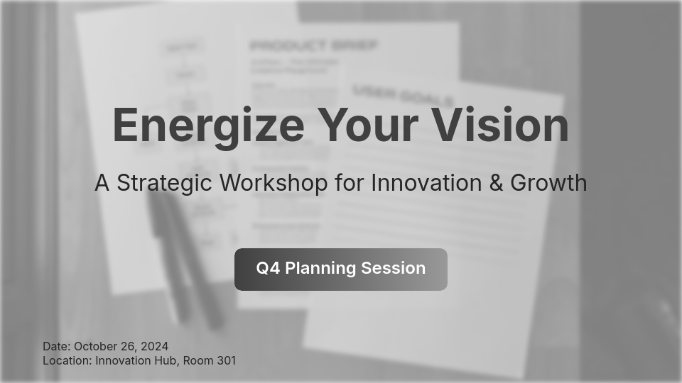 Interactive Strategy Workshop Roadmap