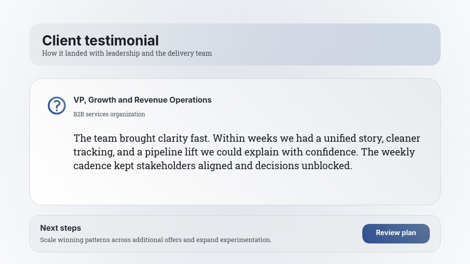 Creative Agency Results Showcase