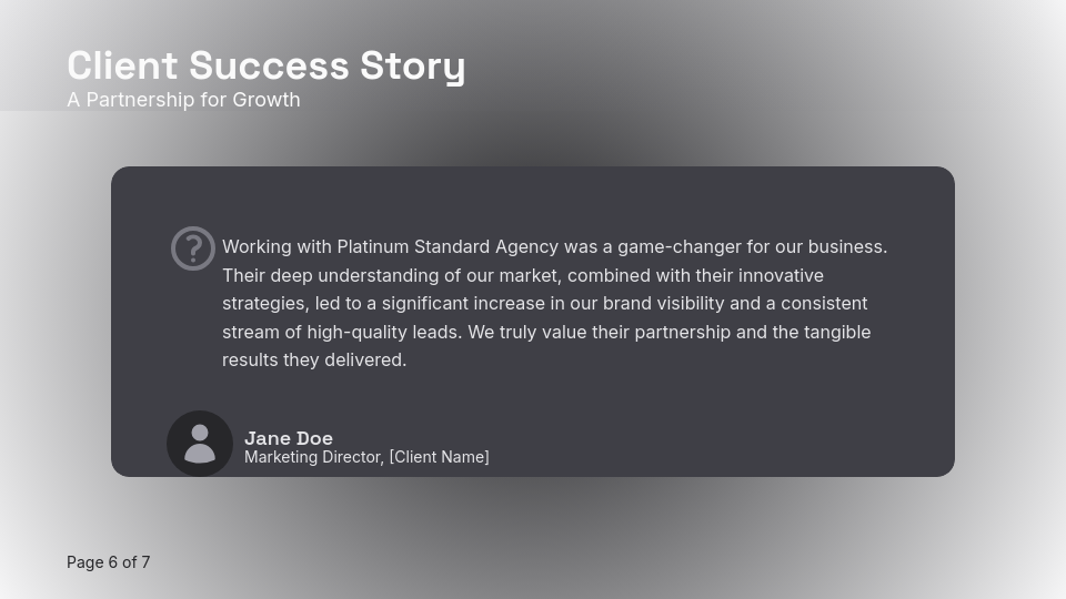 Strategic Agency Growth Case Showcase