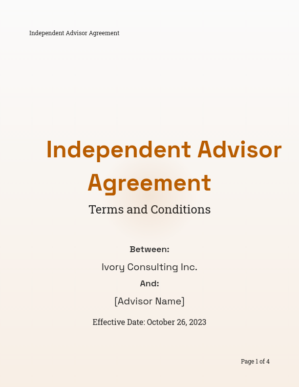 Professional Consulting Services Agreement