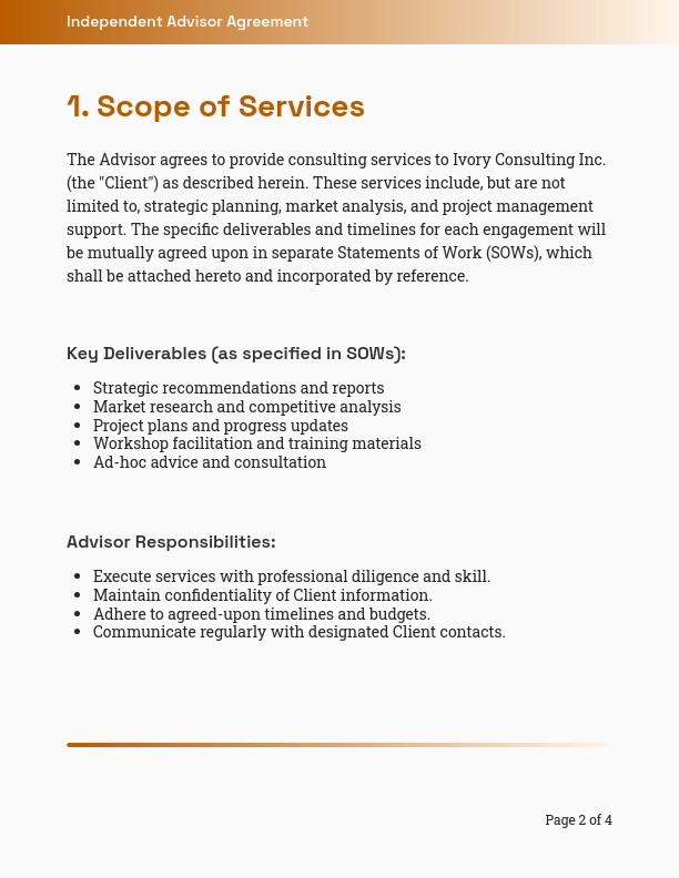 Professional Consulting Services Agreement