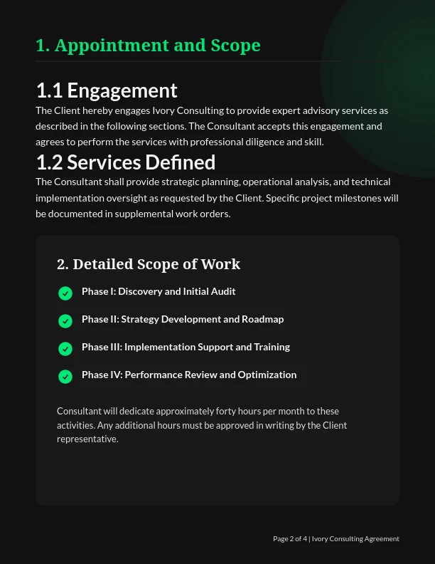 Independent Consultant Services Contract