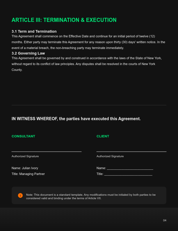 Independent Consulting Services Agreement