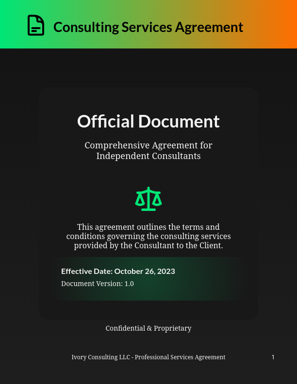 Professional Consulting Services Agreement