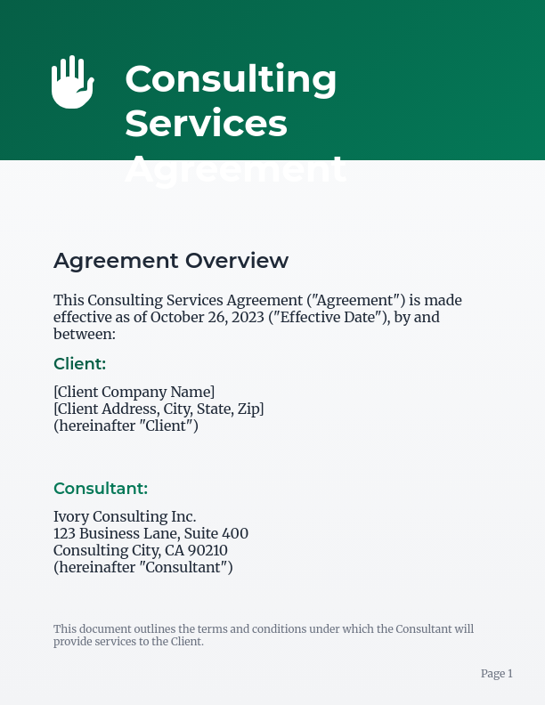 Strategic Consulting Services Agreement