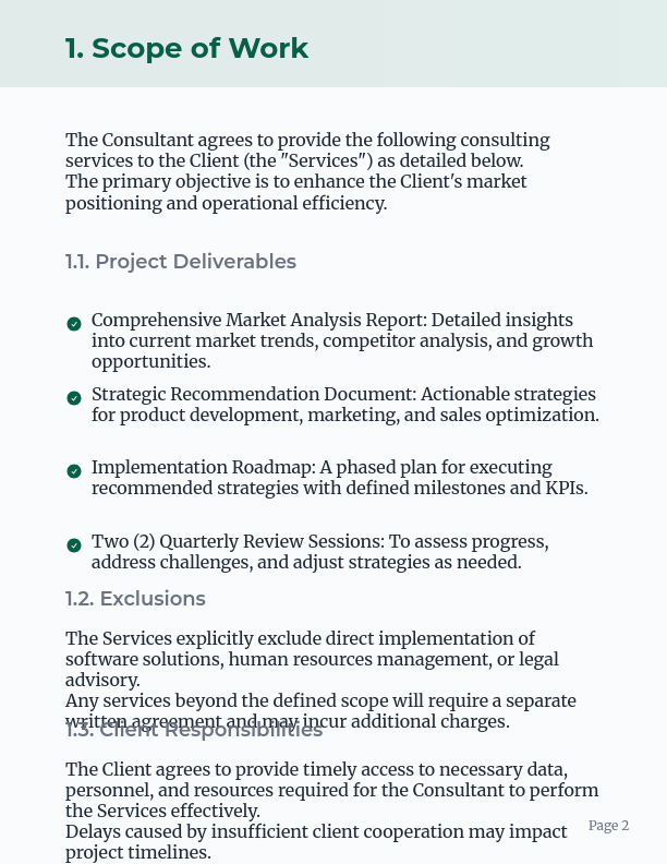 Strategic Consulting Services Agreement