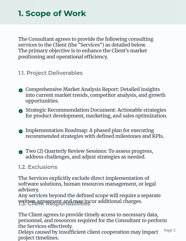 Strategic Consulting Services Agreement