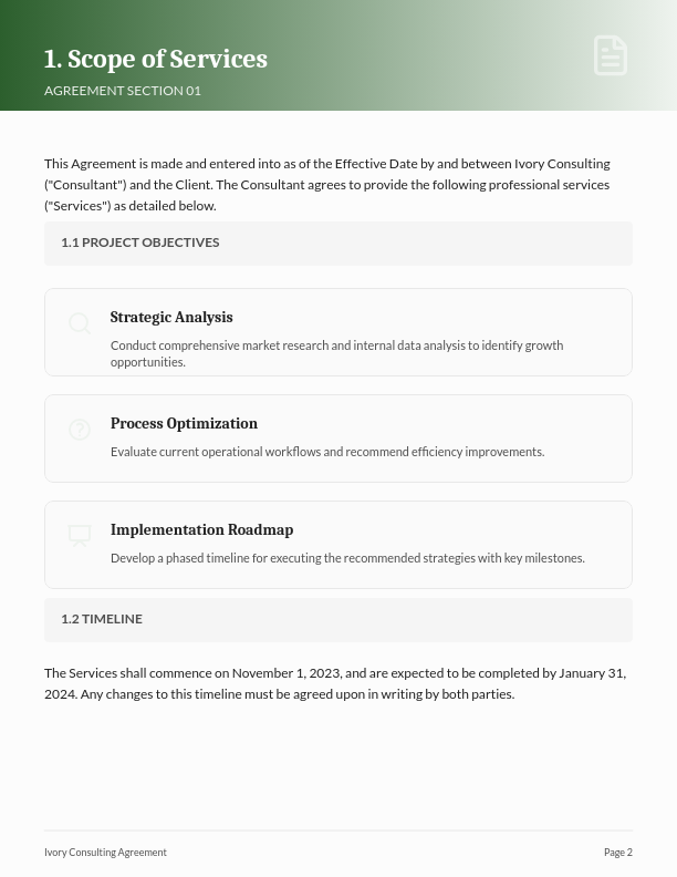 Strategic Consulting Services Agreement