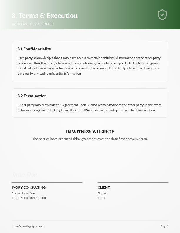 Strategic Consulting Services Agreement