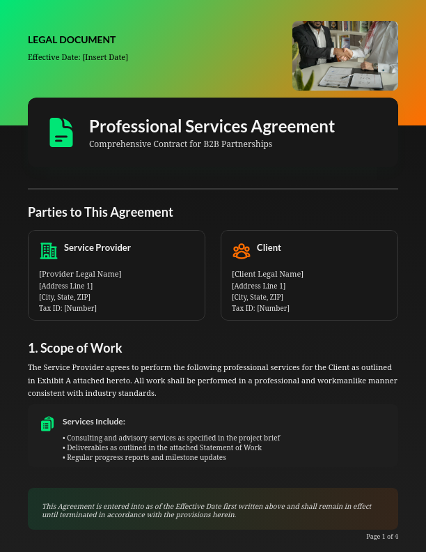 Professional Consulting Services Agreement