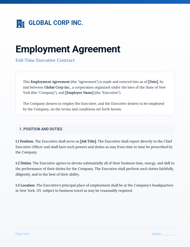 Professional Employee Services Agreement