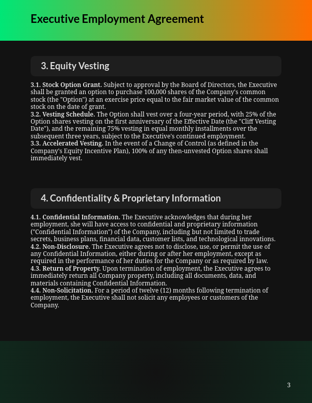 Executive Employment Agreement