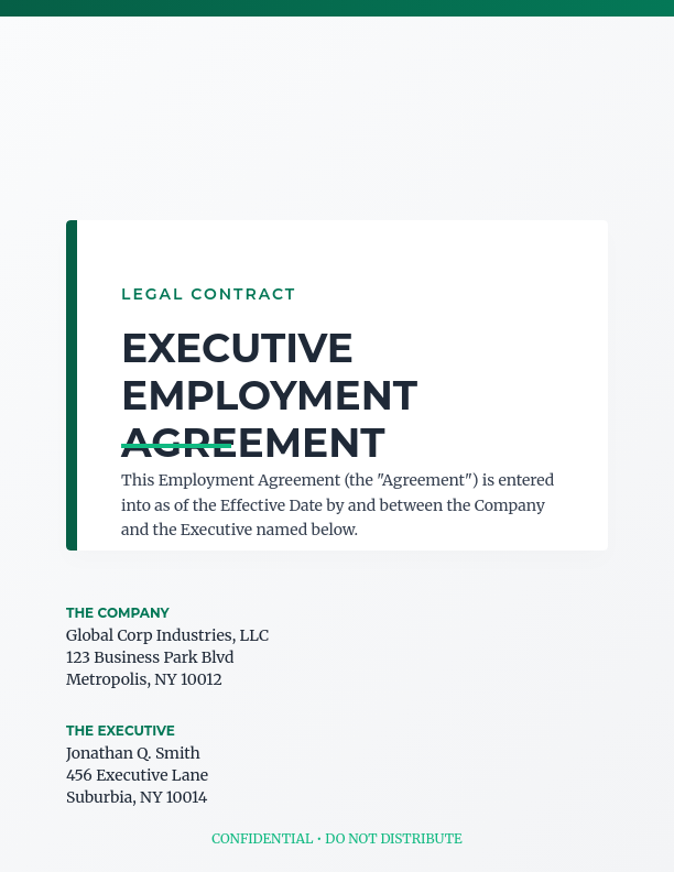 Executive Employment Agreement