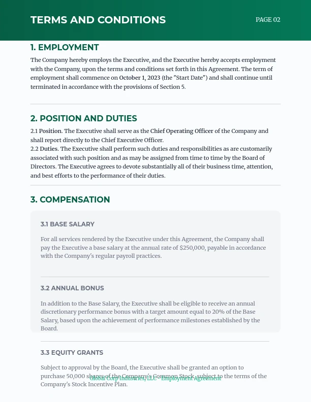 Executive Employment Agreement