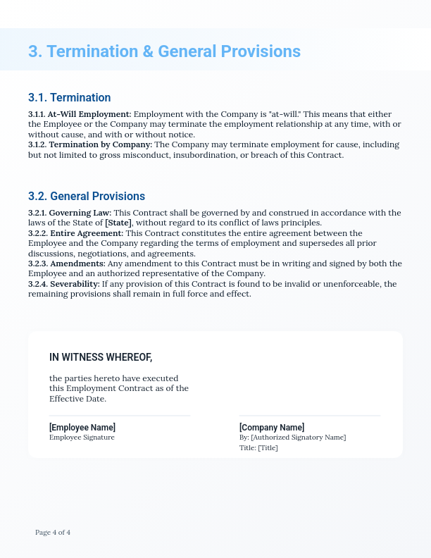 Corporate Employment Agreement