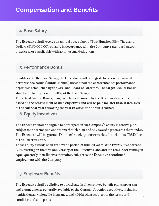 Executive Employment Agreement