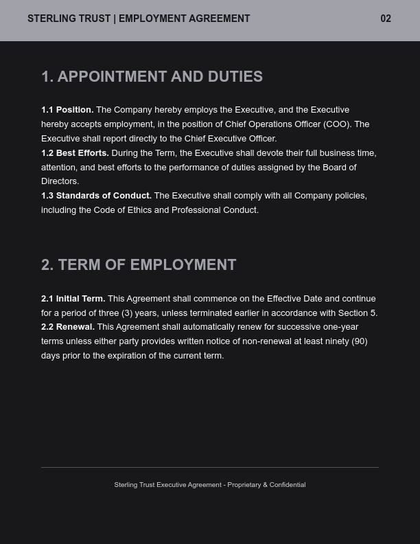 Executive Employment Agreement