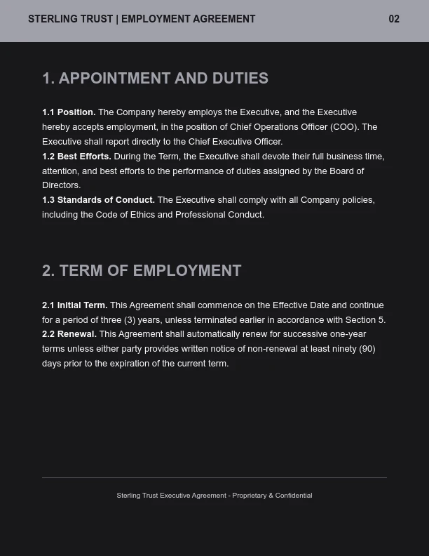 Executive Employment Agreement