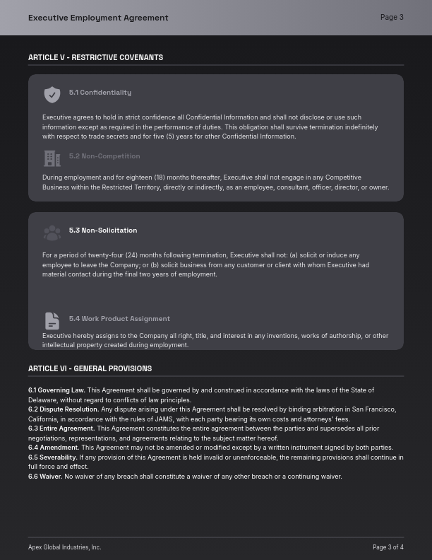 Executive Employment Agreement