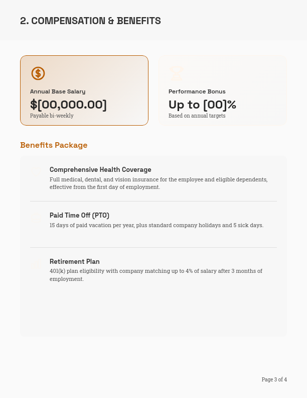 Standard Permanent Employment Agreement