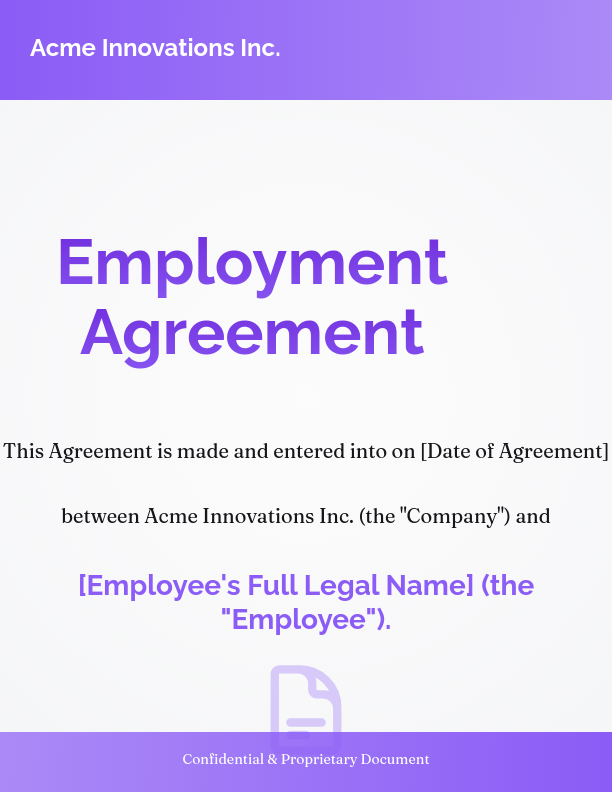Full-Time Staff Employment Agreement
